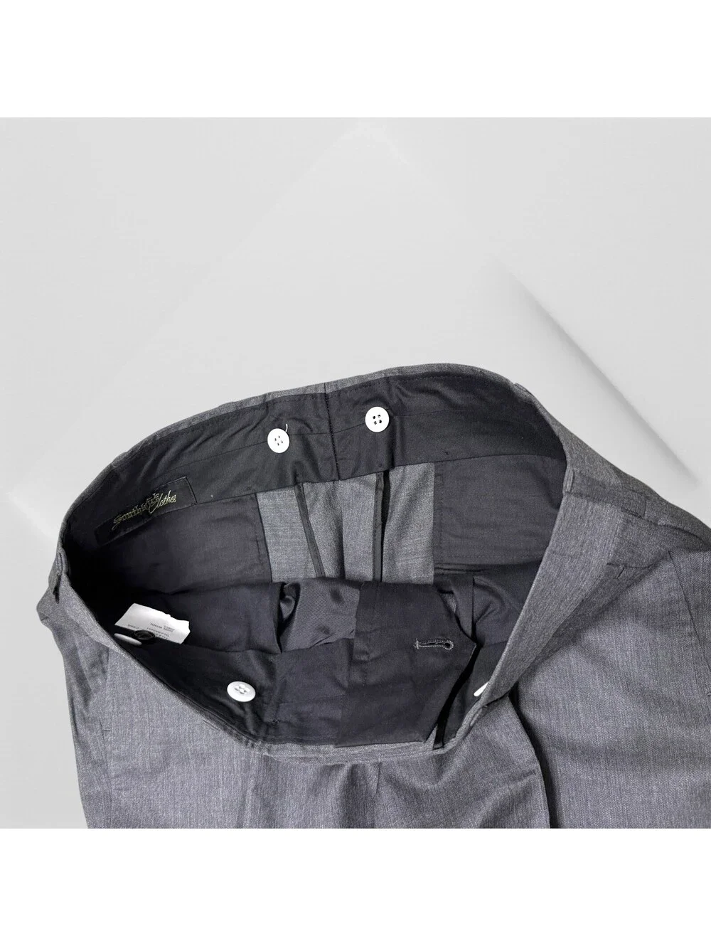 Southwick Clothes Dress Pants Men 32 32x29) 110s Wool Cuffed Charcoal Gray NWOT